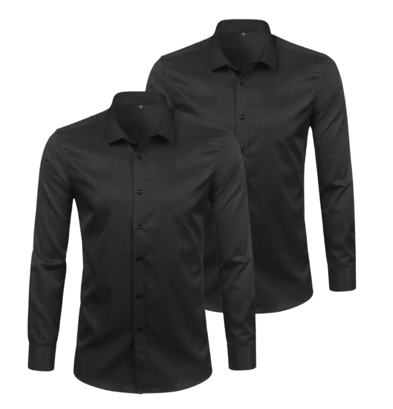 STRETCH DRESS SHIRT | ELASTECH 2-PACK BLACK