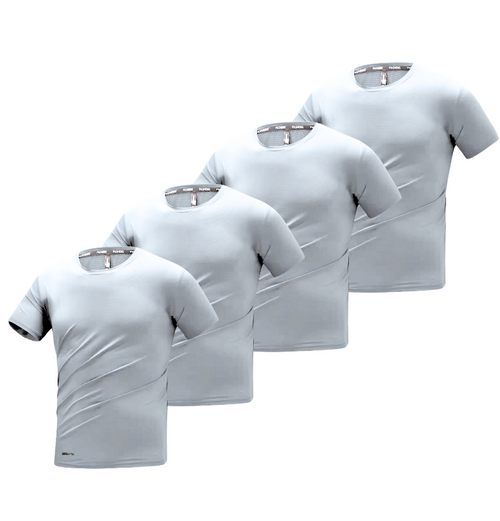 BAMBOO FIBRE T-SHIRT | BAMBOO GYM SHIRT 4-PACK WHITE