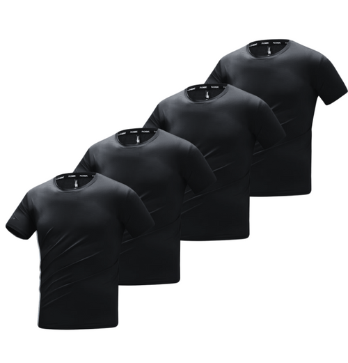 BAMBOO FIBRE T-SHIRT | BAMBOO GYM SHIRT 4-PACK BLACK