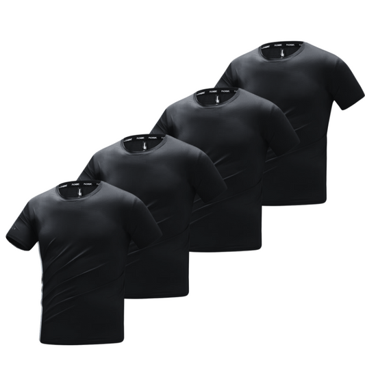 BAMBOO FIBRE T-SHIRT | BAMBOO GYM SHIRT 4-PACK BLACK