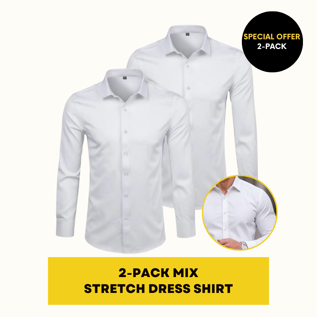 STRETCH DRESS SHIRT | ELASTECH 2-PACK WHITE