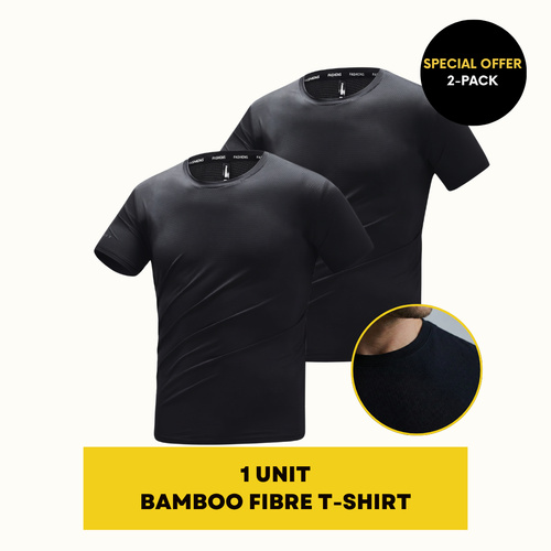 BAMBOO FIBRE T-SHIRT | BAMBOO GYM SHIRT 2-PACK BLACK