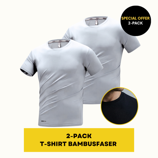 BAMBOO FIBRE T-SHIRT | BAMBOO GYM SHIRT 2-PACK WHITE