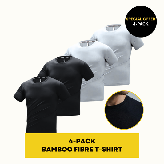 BAMBOO FIBRE T-SHIRT | BAMBOO GYM SHIRT 4-PACK MIX