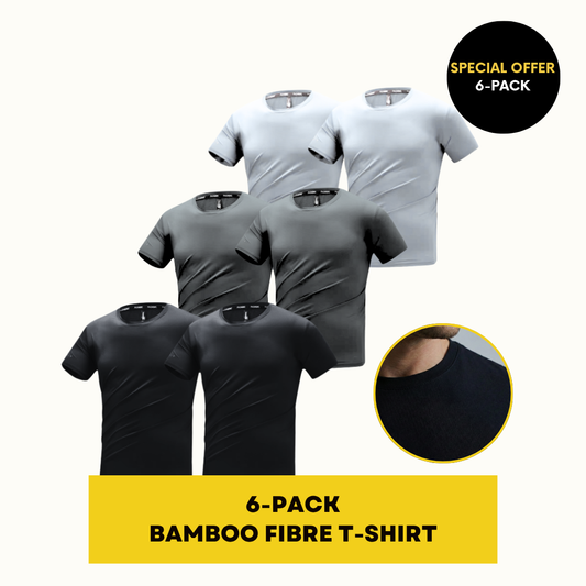 BAMBOO FIBRE T-SHIRT | BAMBOO GYM SHIRT 6-PACK MIX
